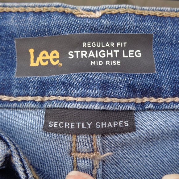 Lee secretly shapes straight leg mid rise jean regular fit size 10 short - Picture 8 of 13